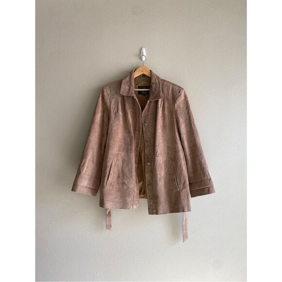 vintage beige tan khaki orvis suede leather coat jacket - Picture 1 of 8